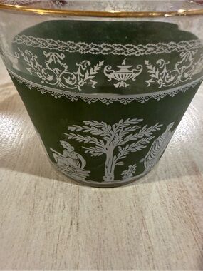 Jeannette Glass Company Hellenic Green Ice Bucket/Planter